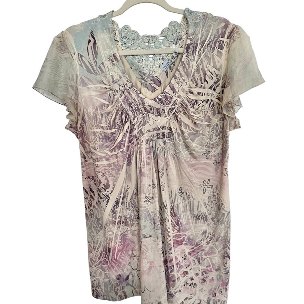 Ethereal Fairy Hippie Blouse top shirt renaissance L mythical mystical 2000s y2k